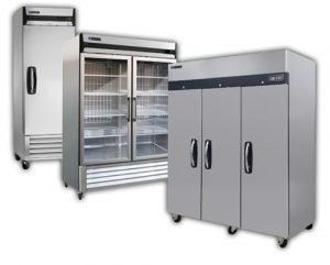 Solid and glass door reach-in coolers and freezers
